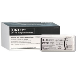 3-0 x 18" Unify PTFE Sutures with FS-2 Needle - 12/Box (M-F318R19) AD Surgical