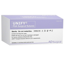 7-0 x 18" Unify Violet PGA Braided Suture with P-1 Needle - 12/Box (XS-G718R11) AD Surgical