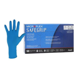 X-Large MicroFlex SafeGrip SG-375 Latex Exam Gloves - 50/Box (SG-375-XL) Ansell