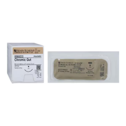4-0 x 27" Undyed Beige Chromic Gut Suture with C-6 Needle- 12/Box (1012787) Henry Schein Medical