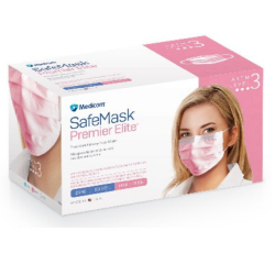 Pink Level 3 SafeMask Premier Elite Earloop Mask - 500/Case (2046) Medicom, Inc.