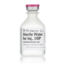 50mL Sterile Water for Injection in Single Dose Vial - 25/Pack - (00409488750) - Hospira
