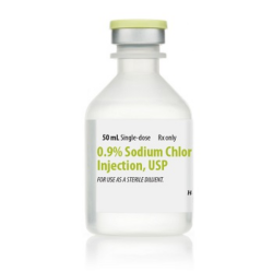 0.9% Sodium Chloride for Injection in 50mL Single Dose Vials - 25/Pack - (00409488850) - Hospira
