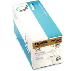 3-0 x 27" Chromic Gut Suture with C-6 Needle - 12/Box (P00636) Quala Dental Products