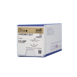 3-0 x 18" Look™ Chromic Gut Sutures with C-6 Needle - 12/Box (525B) Surgical Specialties