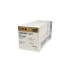 4-0 x 18" Look™ Chromic Gut Sutures with C-6 Needle - 12/Box (558B) Surgical Specialties